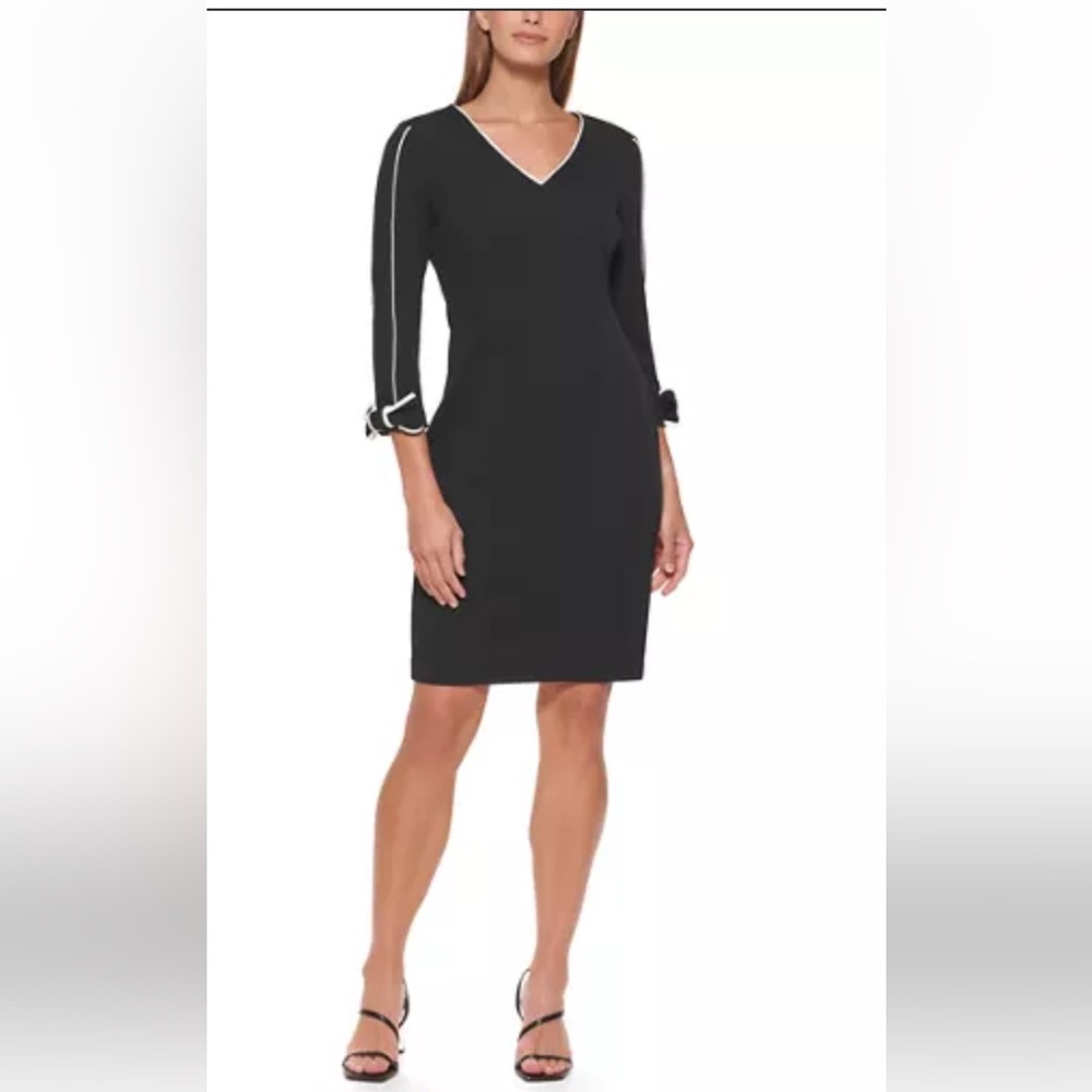 Calvin Klein Black Dress with White Trim